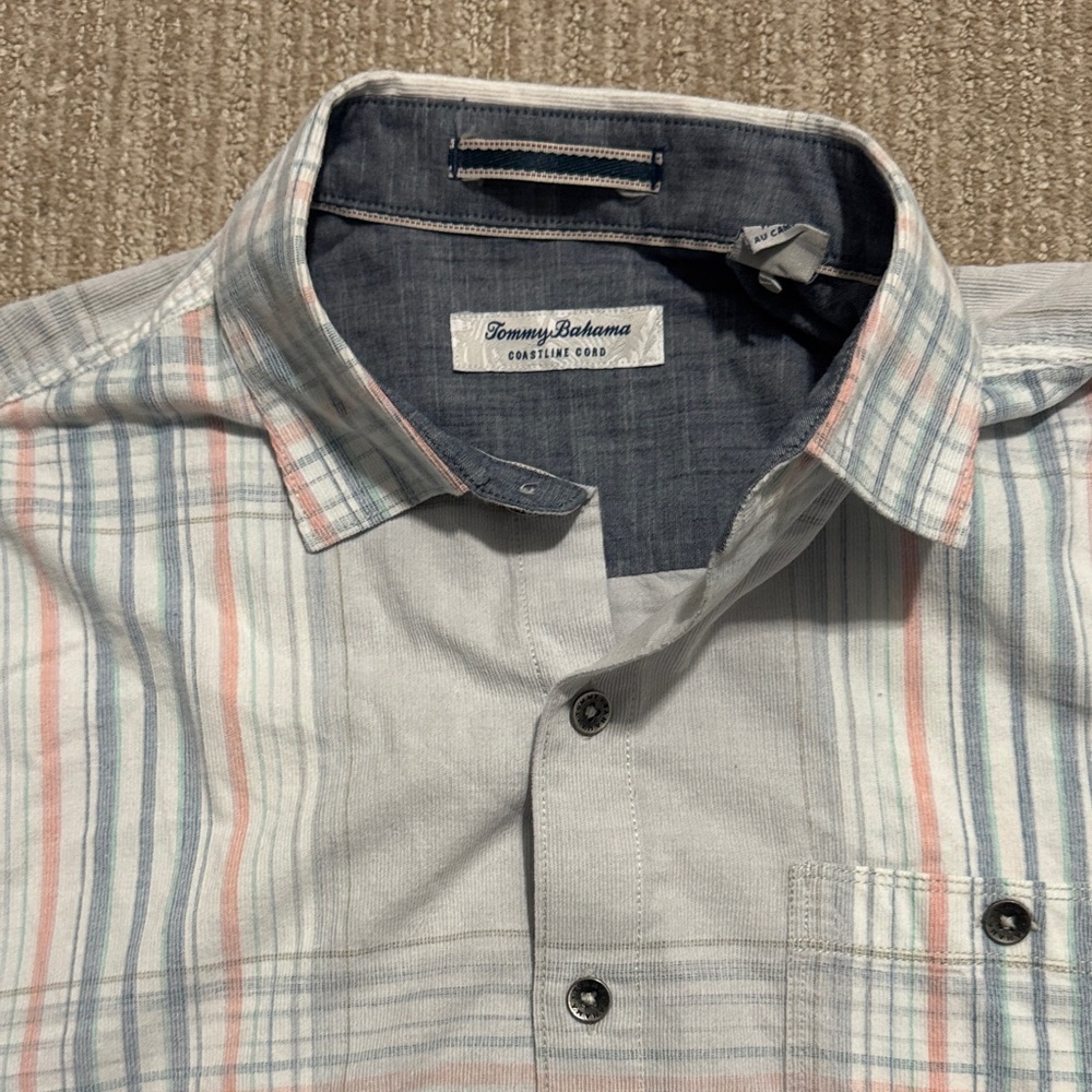 Tommy Bahama Men's Size M Coastline Cord Shirt Corduroy Striped Long Sleeve - Picture 8 of 10